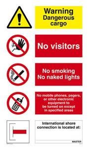 Gangway notice. Dangerous cargo....... 1000mm x 600mm