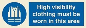 High visibility clothing must be worn in this area + symbol