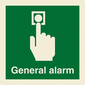 General alarm symbol with text