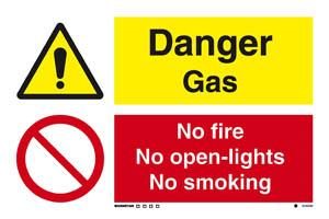Danger Gas / No fire No open lights No smoking