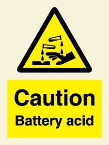 Caution Battery acid