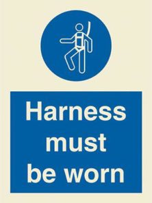 Harness must be worn + symbol