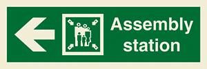 Assembly station + symbol + arrow left