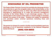 Poster, Discharge of oil prohibited notice
