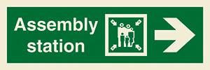 Assembly station + symbol + arrow right