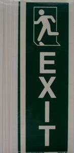 LLL vertical exit sign for running man left
