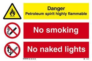 Danger Petroleum sprit... / No smoking No naked lights