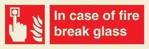 In case of fire break glass + symbol