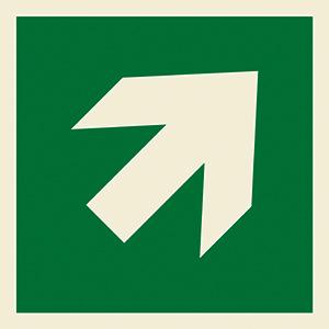 Arrow rotatable to point diagonally in 4 directions