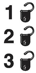 Lock status, all security levels unlocked, 50mm x 25mm