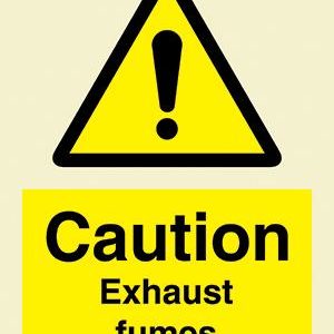 Caution exhaust fumes