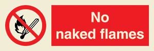 No naked flames + symbol