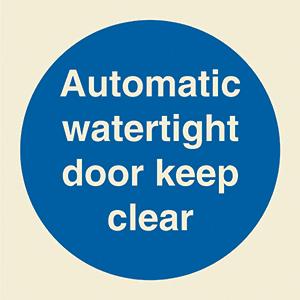 Automatic watertight door keep clear