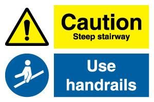Combi: Caution Steep stairway/Use handrails