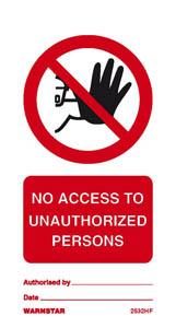 Tie tag, No access to un authorised persons - Pack of 10