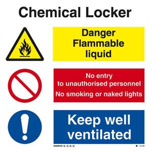 Chemical Locker combination sign
