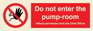 Do not enter pump room without permission… + symbol