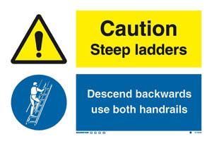 Caution steep ladders / Descend backwards…
