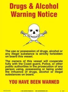 Poster, Drugs and alcohol warning notice