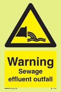 Warning Sewage effluent outfall