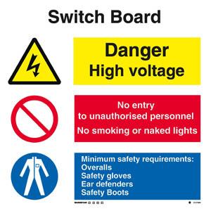 Switch board combination sign