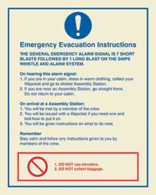 Emergency evacuation instructions