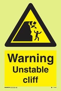 Warning Unstable cliff
