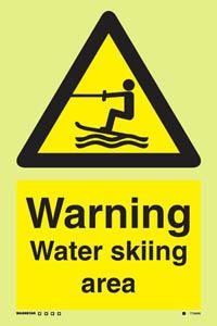 Warning water skiing area
