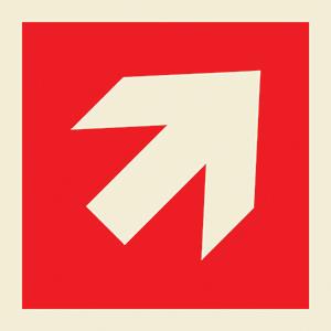 Arrow rotatable to point diagonally in 4 directions