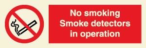 No smoking Smoke detectors in operation