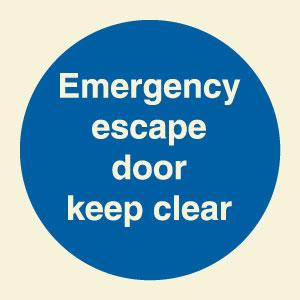 Emergency escape door keep clear