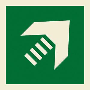 Diagonal arrow - secondary escape route