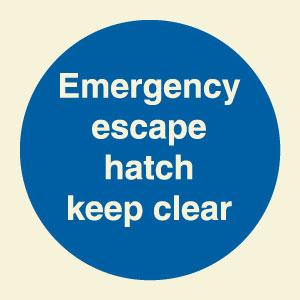 Emergency escape hatch keep clear
