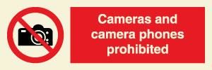 Cameras and camara phones prohibited