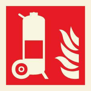 Wheeled fire extinguisher symbol