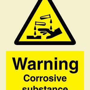 Warning Corrosive substance