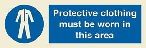 Protective clothing must be worn in this area + symbol