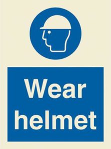 Wear helmet + symbol