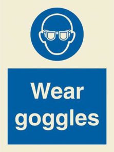 Wear goggles + symbol