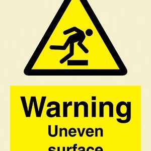 Warning Uneven surface