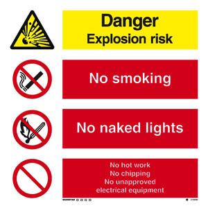 Danger Explosion risk/No smoking/No naked lights…