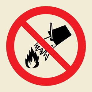 Do not extinguish with water symbol