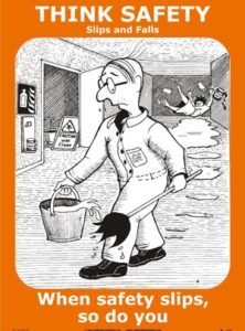 Poster, Slips and falls