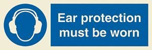Ear protection must be worn + symbol
