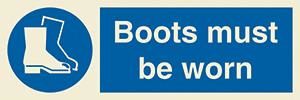 Boots must be worn + symbol