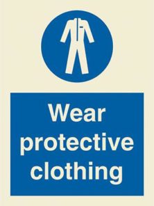Wear protective clothing + symbol