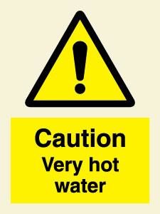 Caution Very hot water