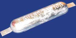 ZGW10R, 4.0KG NET, 4.5KG GROSS ZINC WELD-ON HULL ANODE