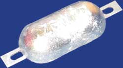 ZGW7R, 2.8KG NET, 3.0KG GROSS ZINC WELD-ON HULL ANODE